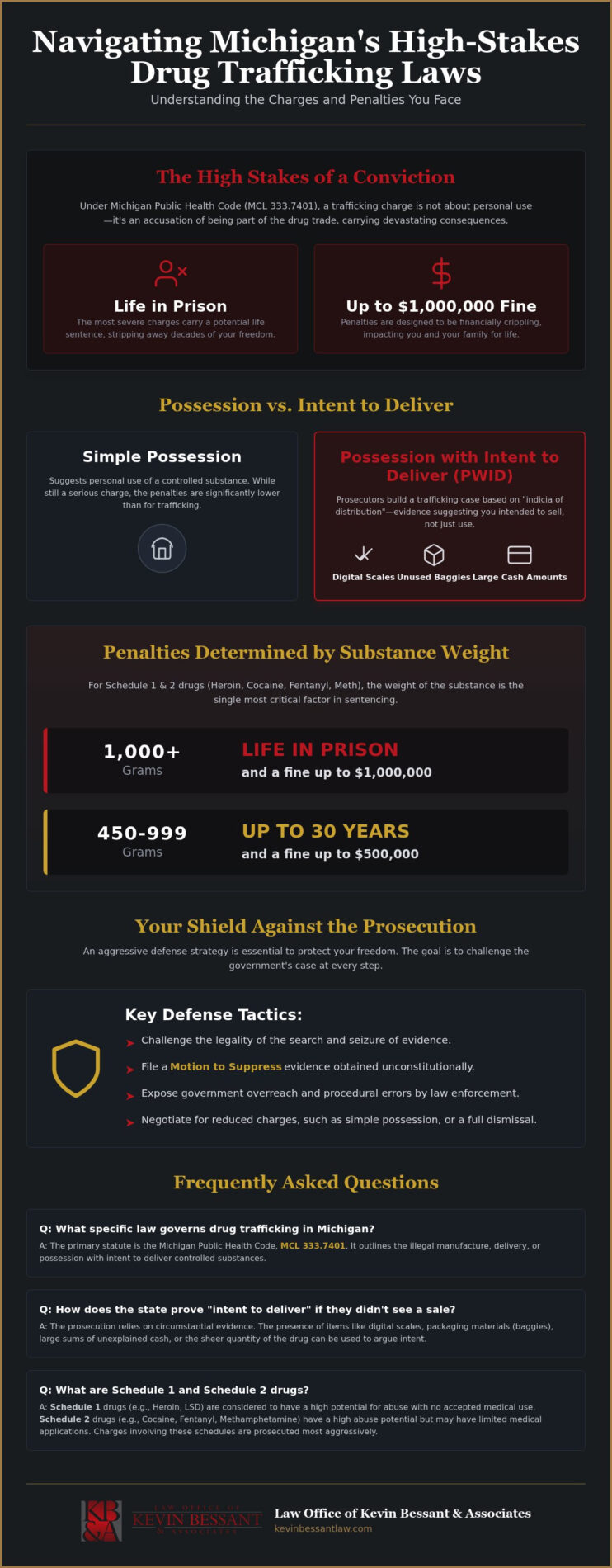 Drug Trafficking Defense Attorney Michigan: Aggressive High-Stakes Shield